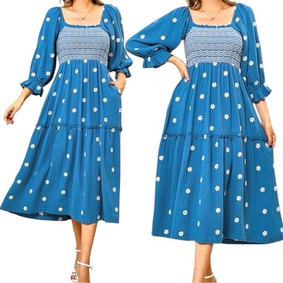 R.Vivimos Dresses & Skirts - New with Tag R.Vivimos Embroidered Boho Dress